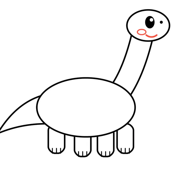 dinosaur drawing, step 5