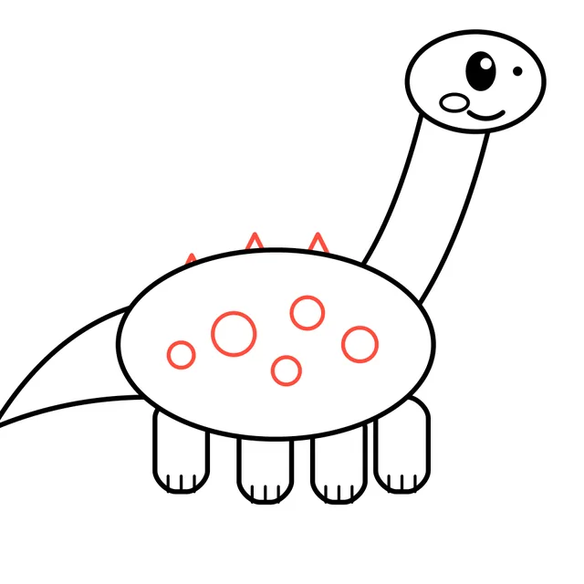 dinosaur drawing, step 6