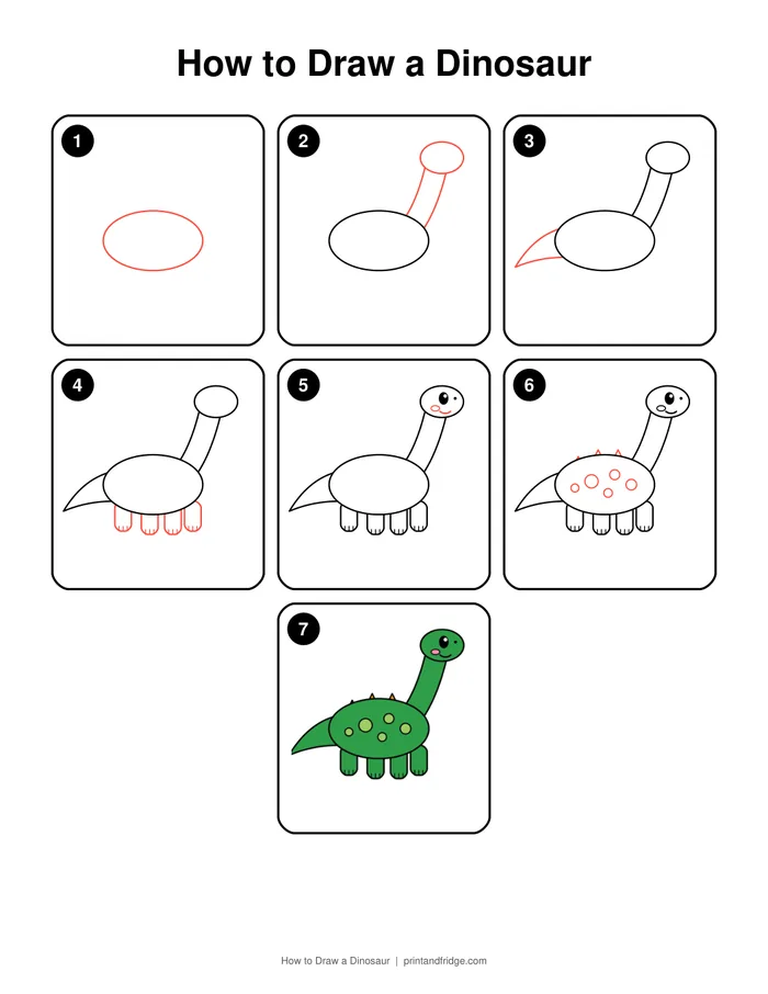 how to draw a dinosaur printable worksheet