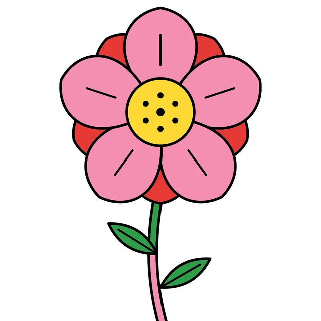 flower drawing colored in