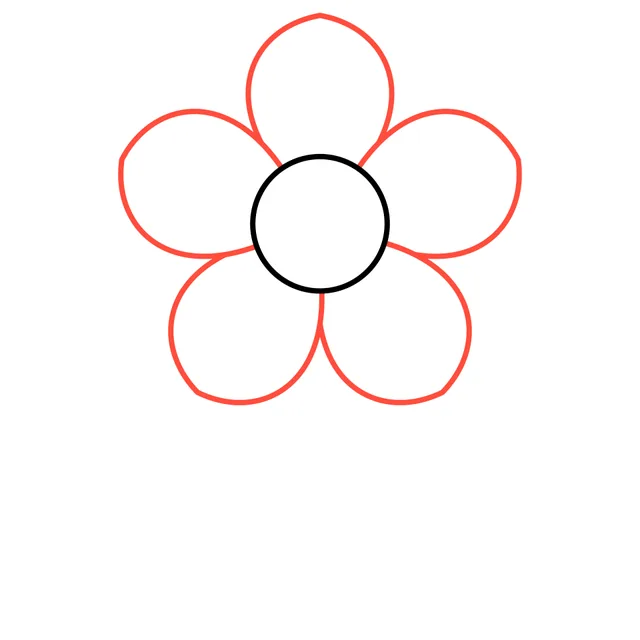 flower drawing, step 2