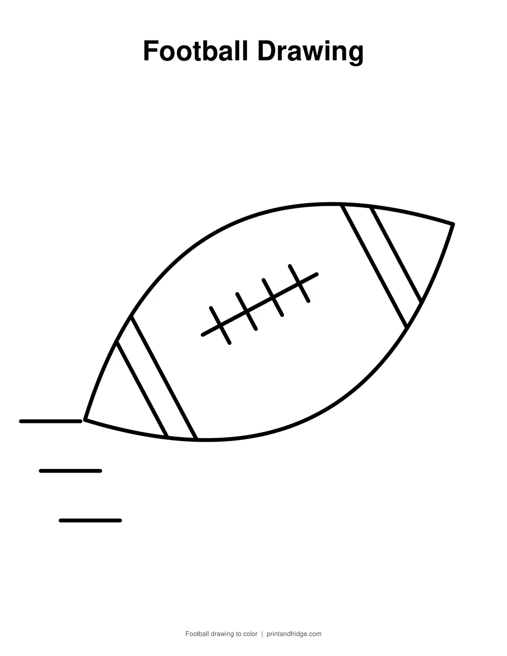 football drawing printable to color