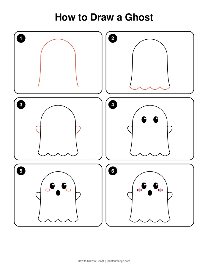 how to draw a ghost printable worksheet