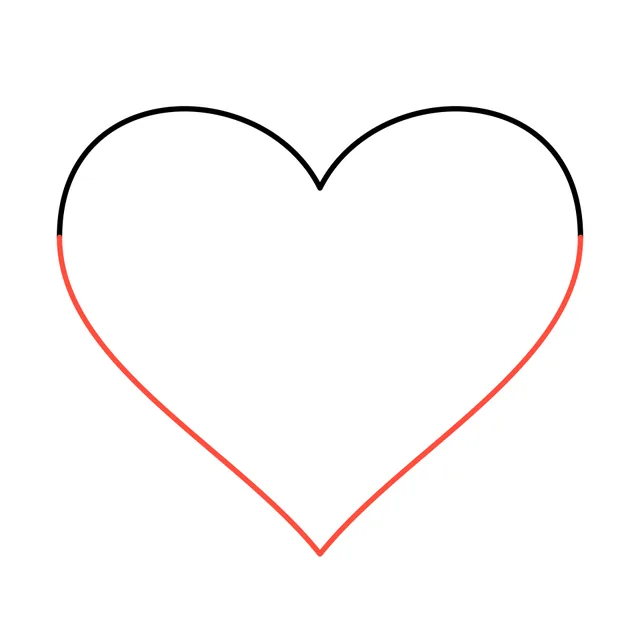 heart drawing, step 3