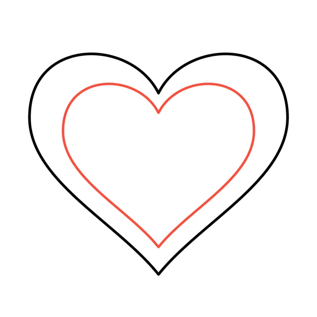 heart drawing, step 4