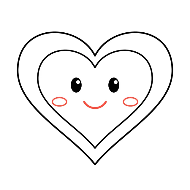 heart drawing, step 5