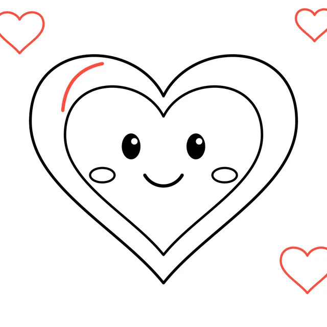 heart drawing, step 6