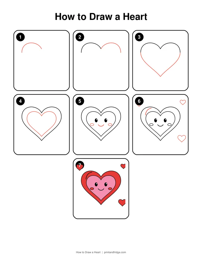 how to draw a heart printable worksheet