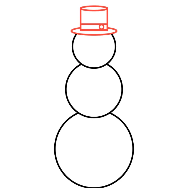snowman drawing, step 4