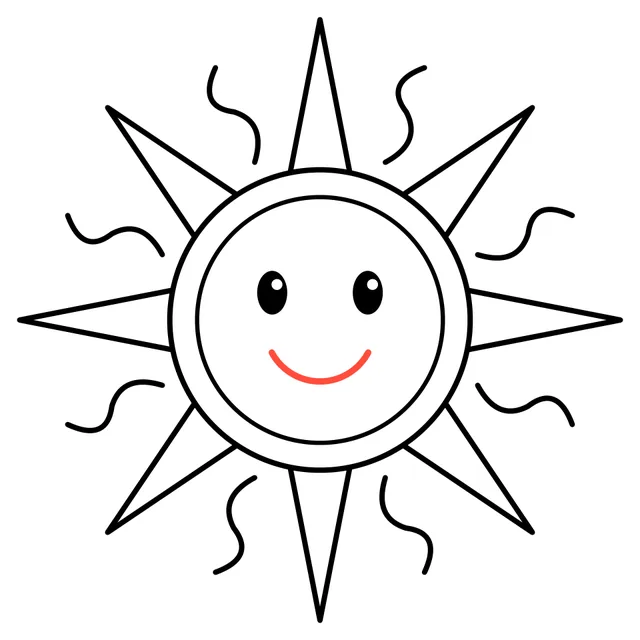 sun drawing, step 5