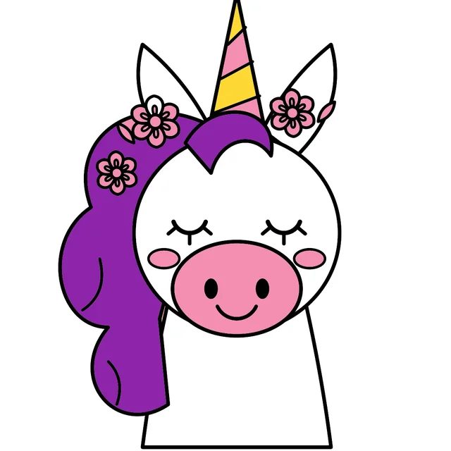 unicorn drawing colored in