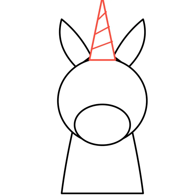 unicorn drawing, step 4