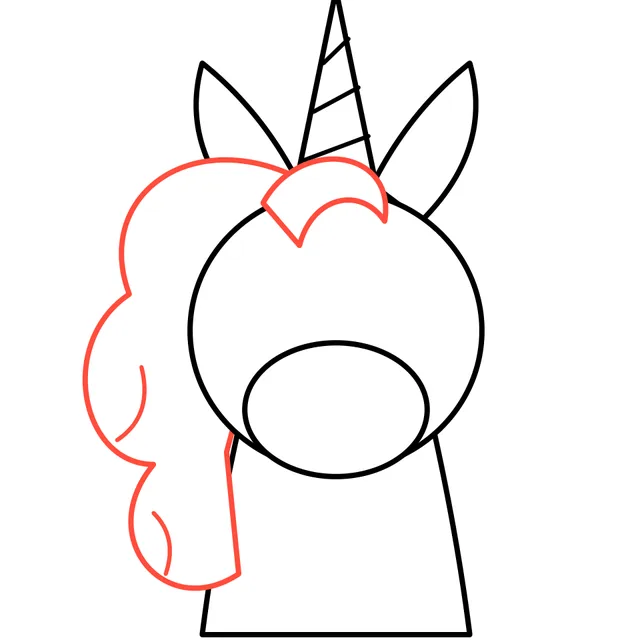 unicorn drawing, step 5